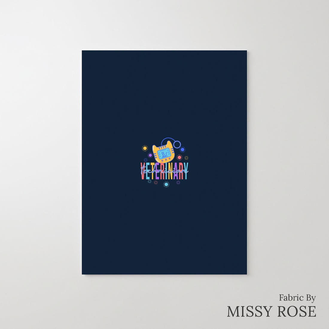 Design 468 Vet Panel – printed fabric panel with centred picture, custom printed to order | Fabric by Missy Rose