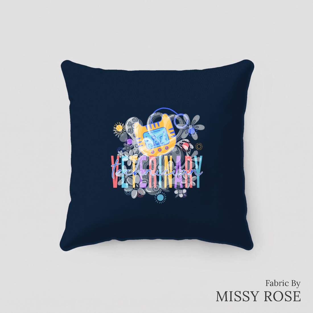 Design 468 Vet Panel sewn into a cushion – see how the panel looks made up | Fabric by Missy Rose