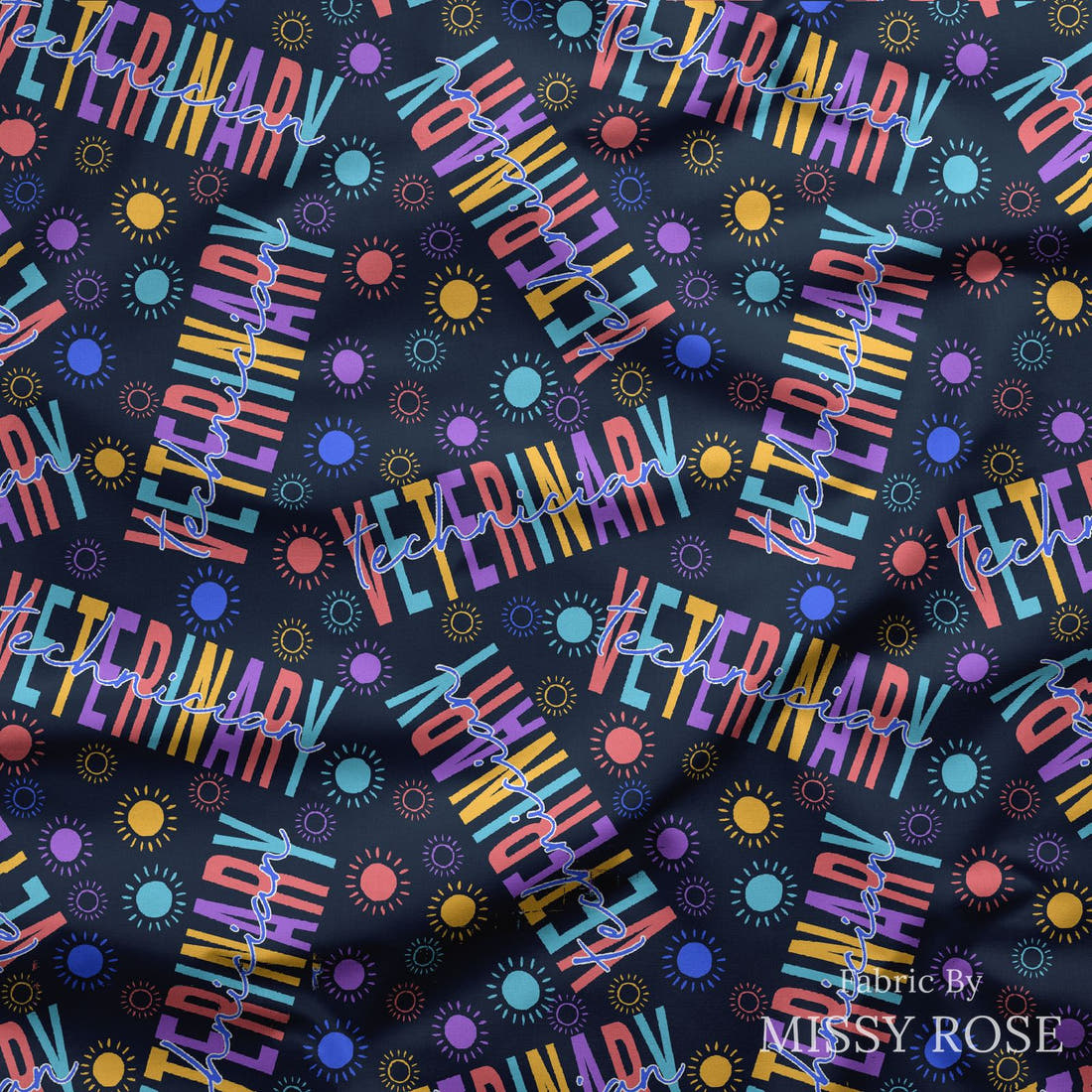 Design 468 Vet Fabric draped fabric mockup – custom printed fabric by the metre | Fabric by Missy Rose