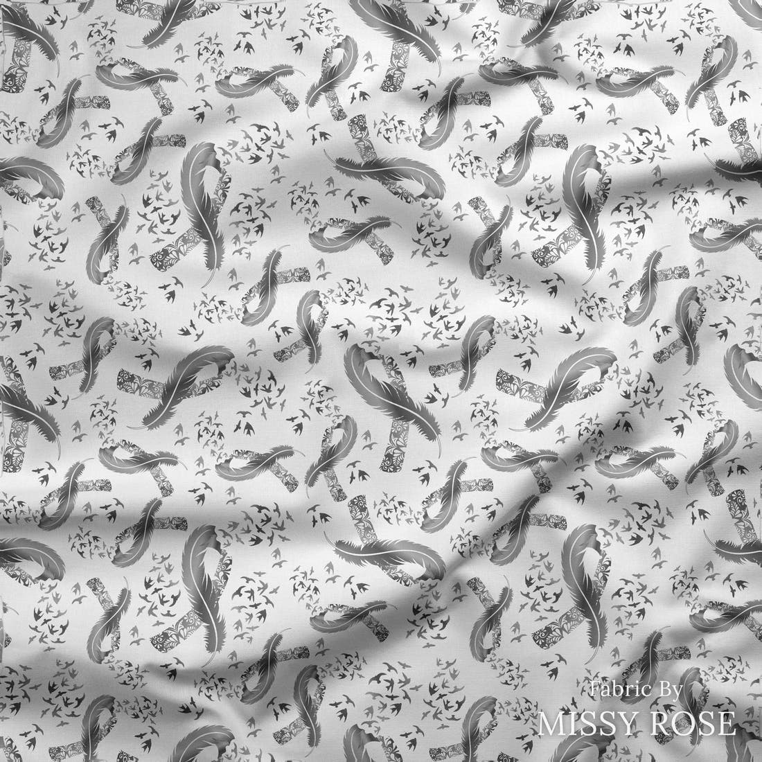 Design 47 Brain Cancer Fabric draped fabric mockup – custom printed fabric by the metre | Fabric by Missy Rose