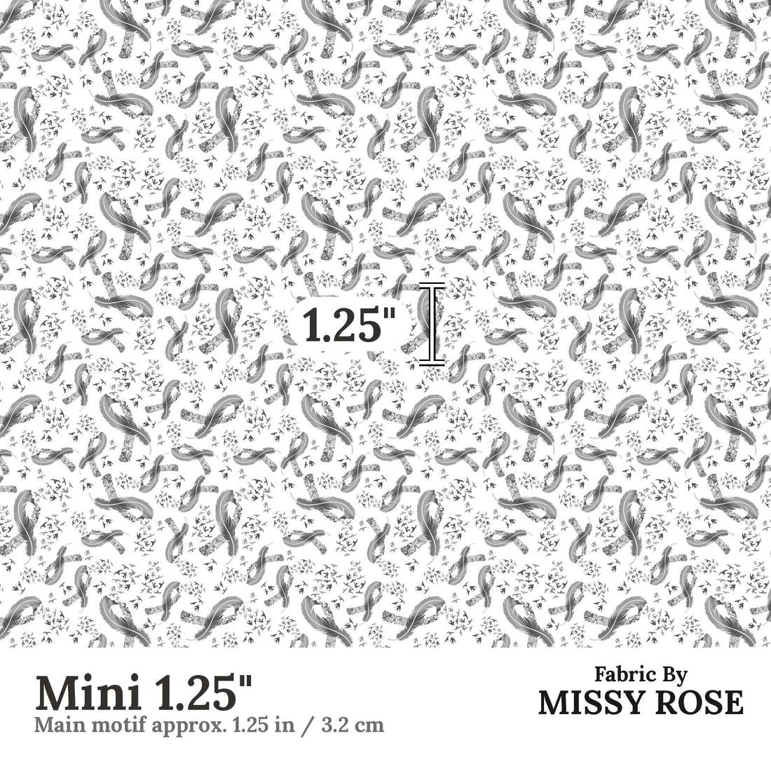 Design 47 Brain Cancer Fabric Mini 1.25" - print scale | Fabric by Missy Rose