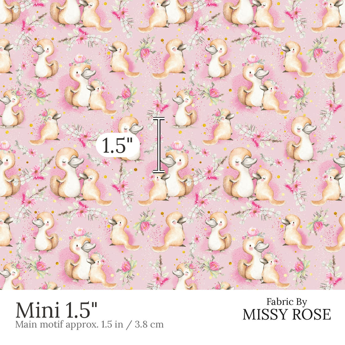 Design 470 Platypus Fabric Mini 1.5 inch print scale guide | Fabric by Missy Rose