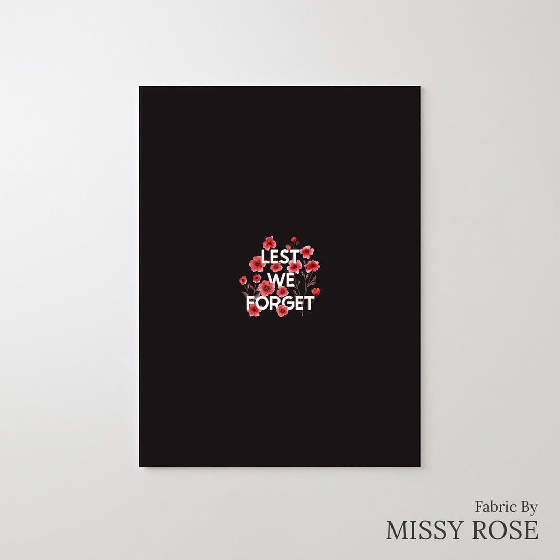 Design 471 Poppy Panel – printed fabric panel with centred picture, custom printed to order | Fabric by Missy Rose