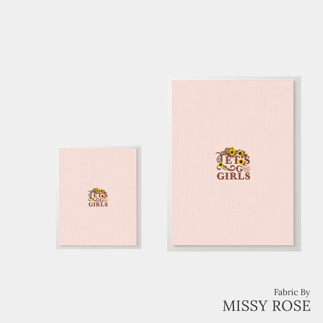 Design 472 Western Sunflower Panel – universal and adult panel sizes side by side | Fabric by Missy Rose