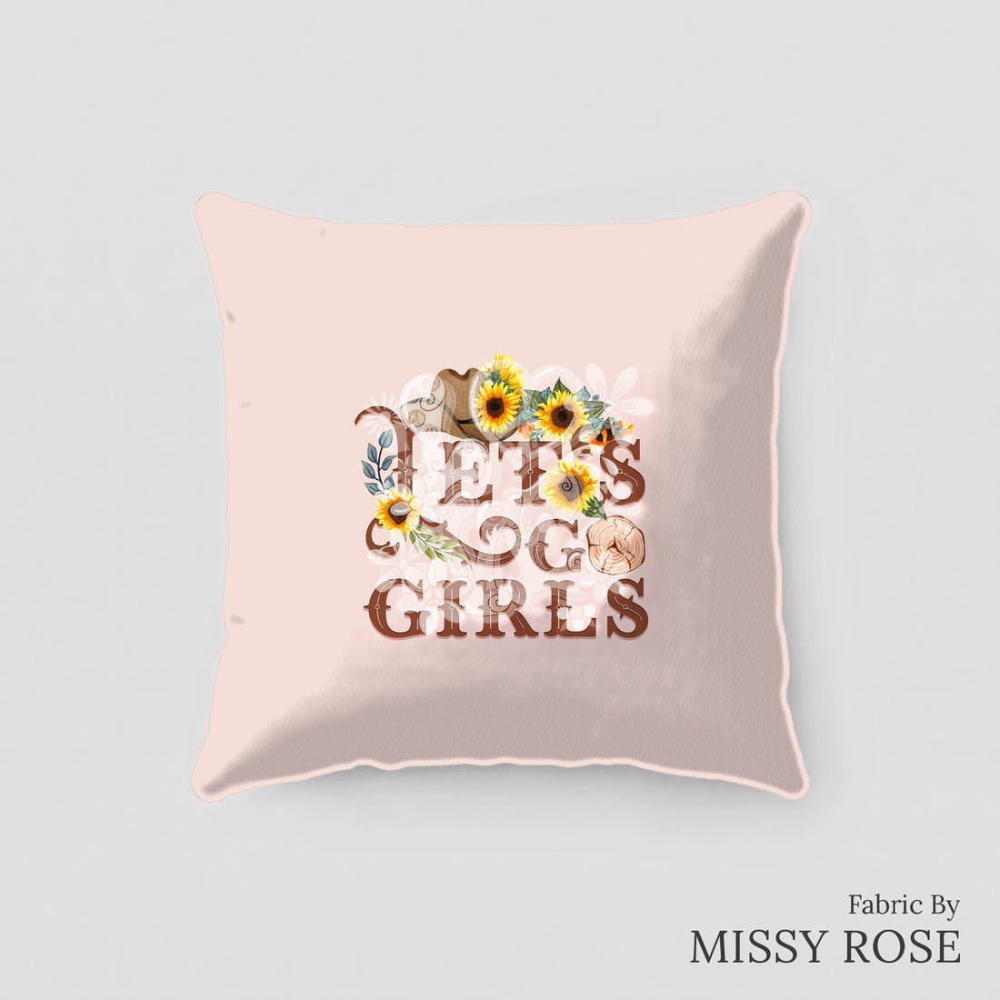 Design 472 Western Sunflower Panel sewn into a cushion – see how the panel looks made up | Fabric by Missy Rose