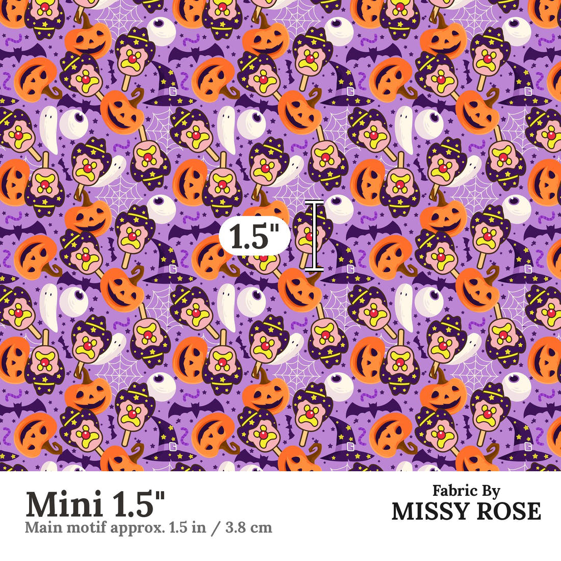 Design 473 Halloween Ice Cream Fabric Mini 1.5" - print scale | Fabric by Missy Rose