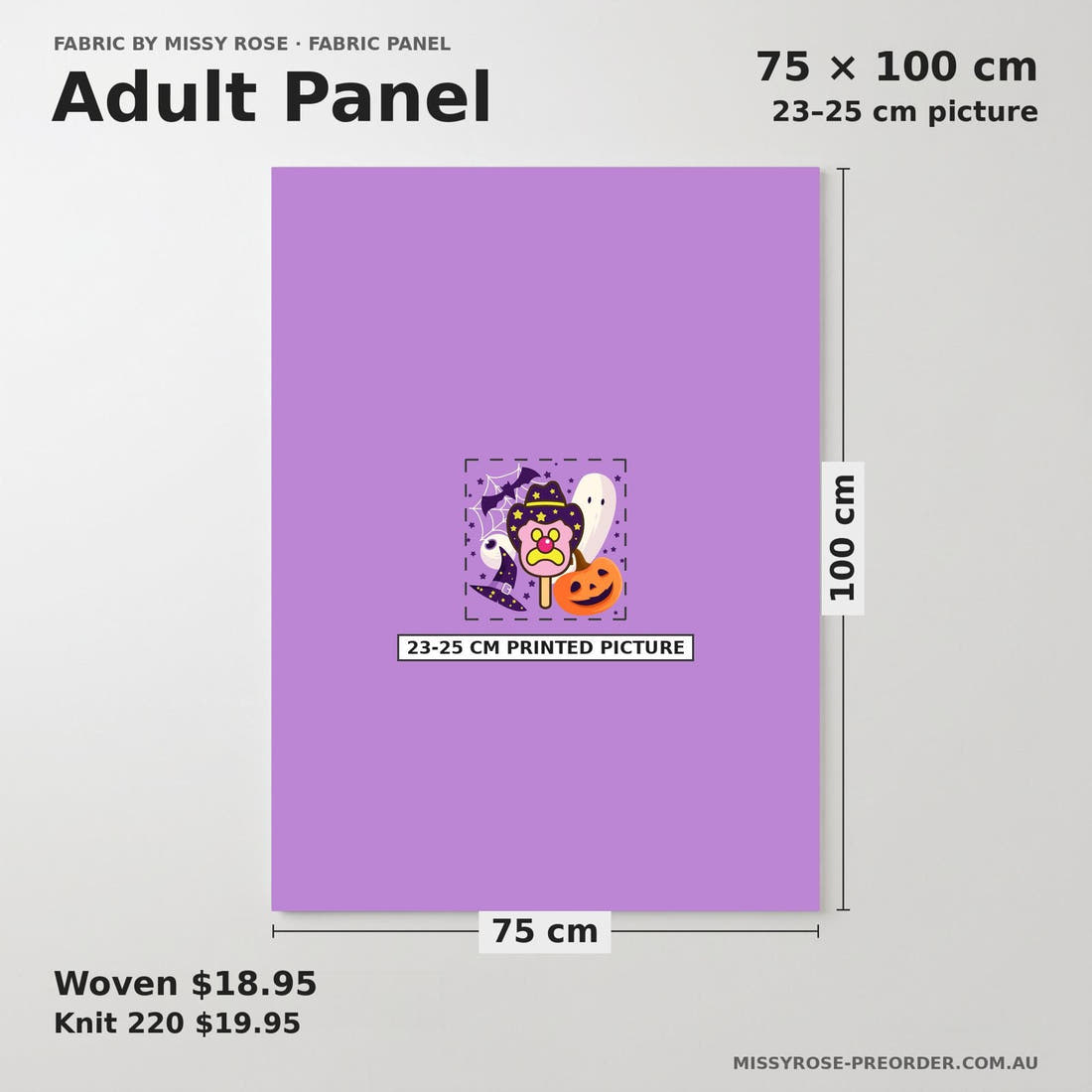 Design 473 Halloween Ice Cream Panel adult panel sizing – 23–25 cm printed picture on 75 × 100 cm fabric | Fabric by Missy Rose