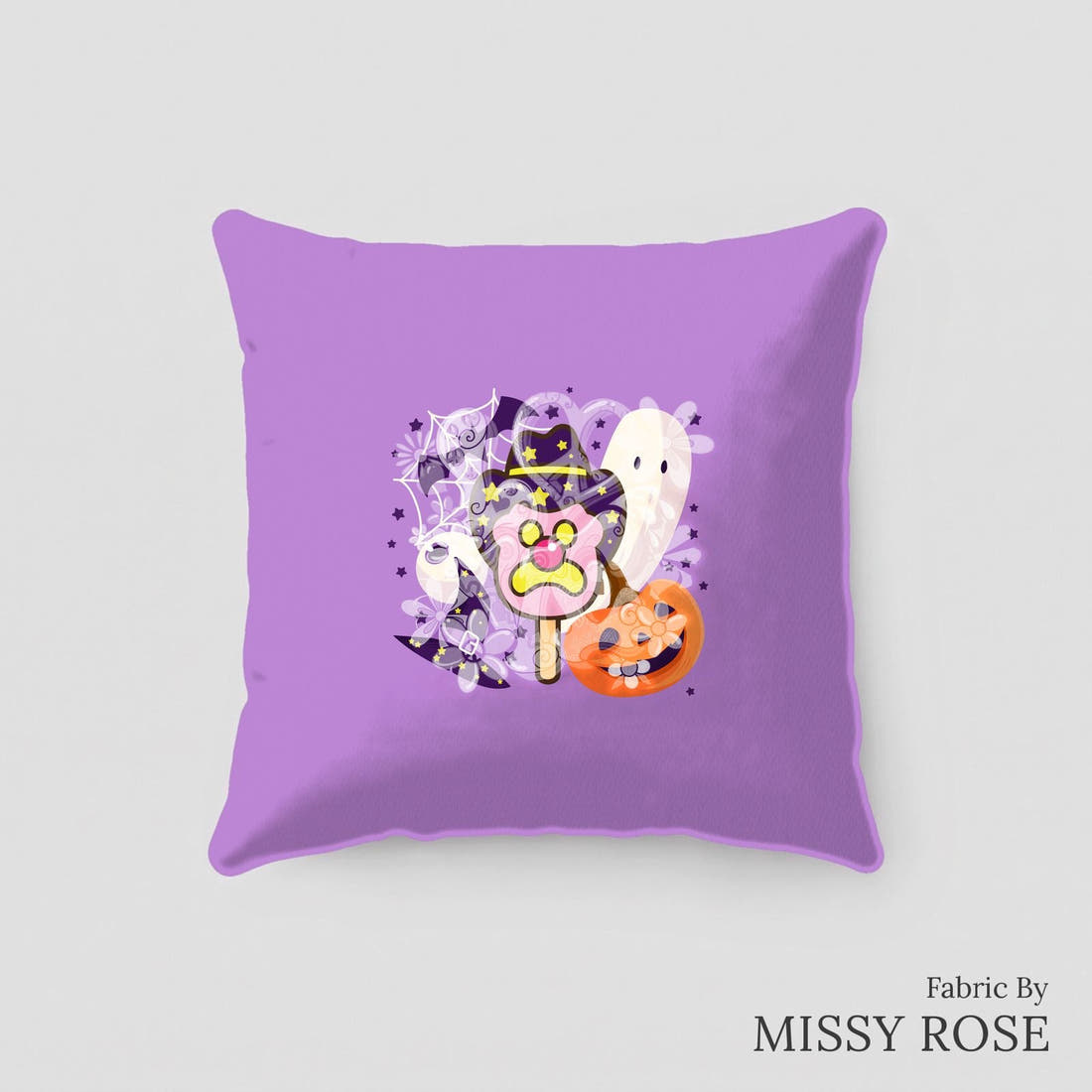 Design 473 Halloween Ice Cream Panel sewn into a cushion – see how the panel looks made up | Fabric by Missy Rose
