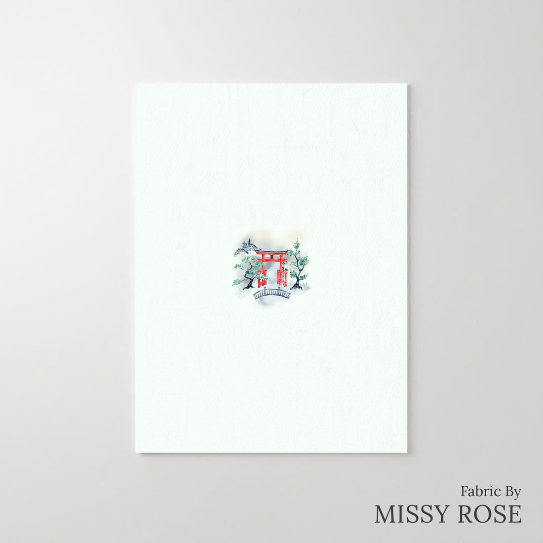 Design 474 Japanese Scenic Panel – printed fabric panel with centred picture, custom printed to order | Fabric by Missy Rose