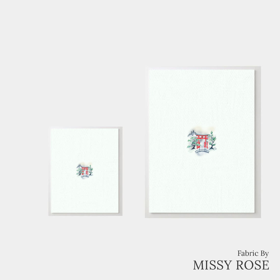 Design 474 Japanese Scenic Panel – universal and adult panel sizes side by side | Fabric by Missy Rose