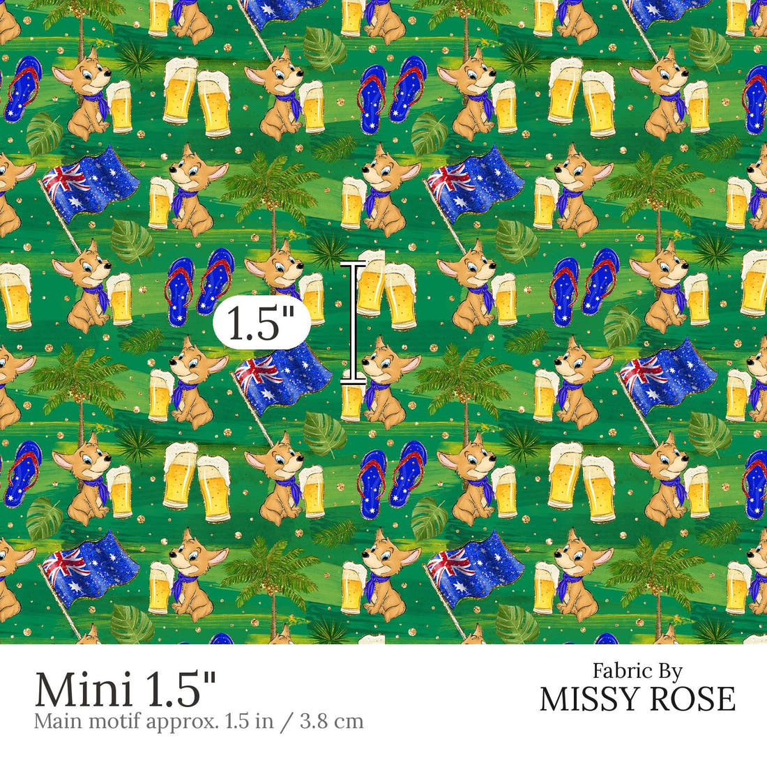 Design 475 Dingo Fabric Mini 1.5 inch print scale guide | Fabric by Missy Rose