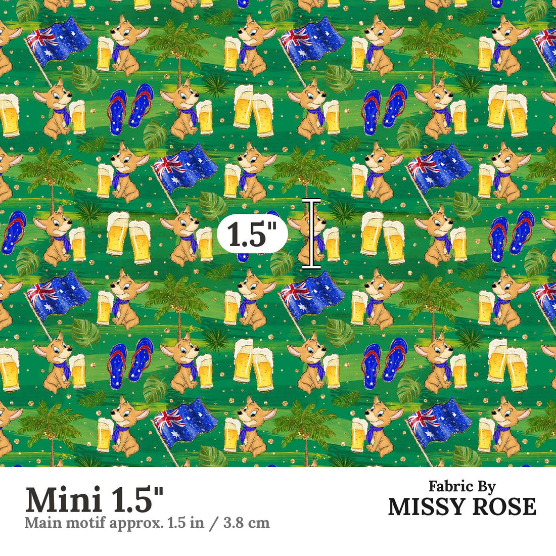 Design 475 Dingo Fabric Mini 1.5" - print scale | Fabric by Missy Rose