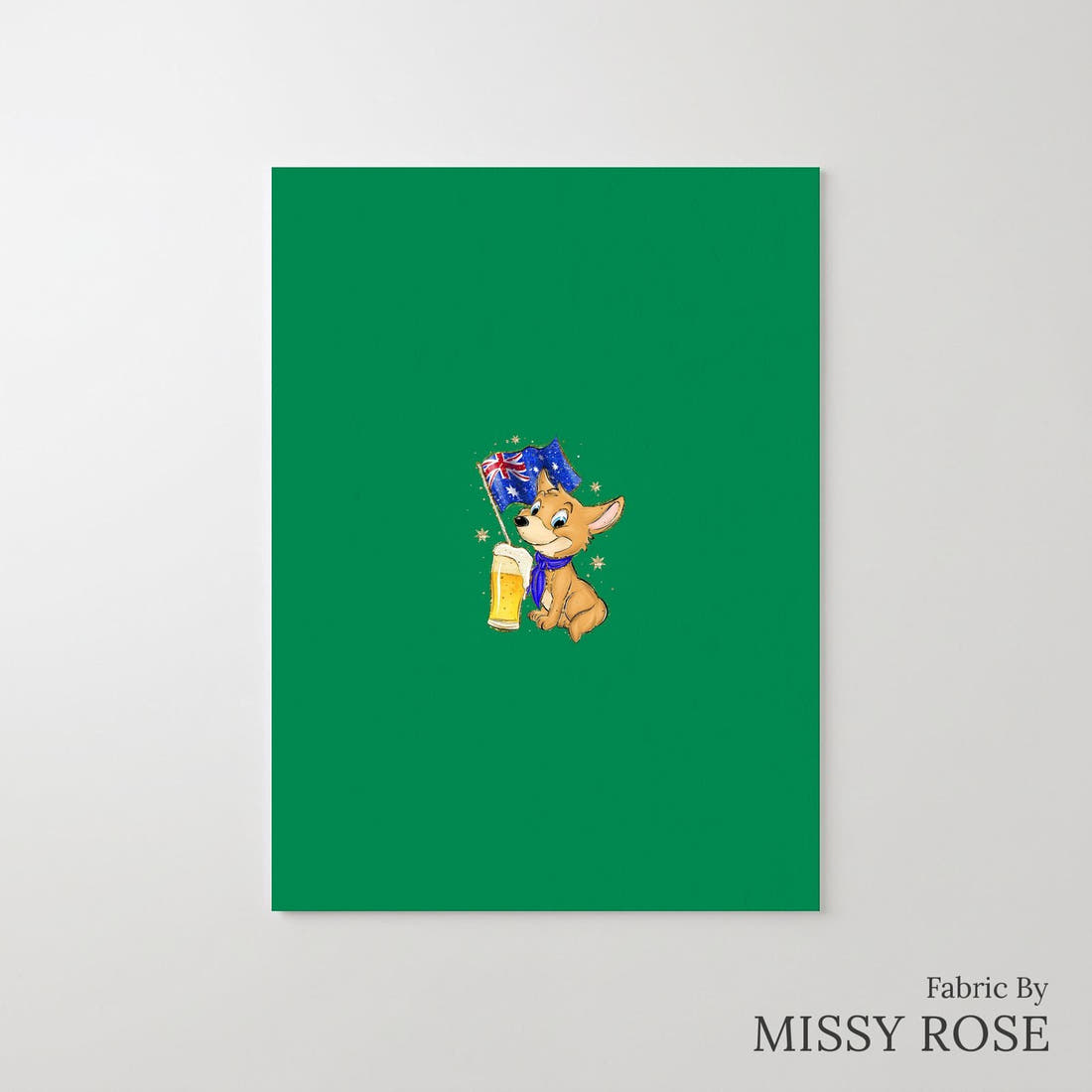 Design 475 Dingo Panel – printed fabric panel with centred picture, custom printed to order | Fabric by Missy Rose