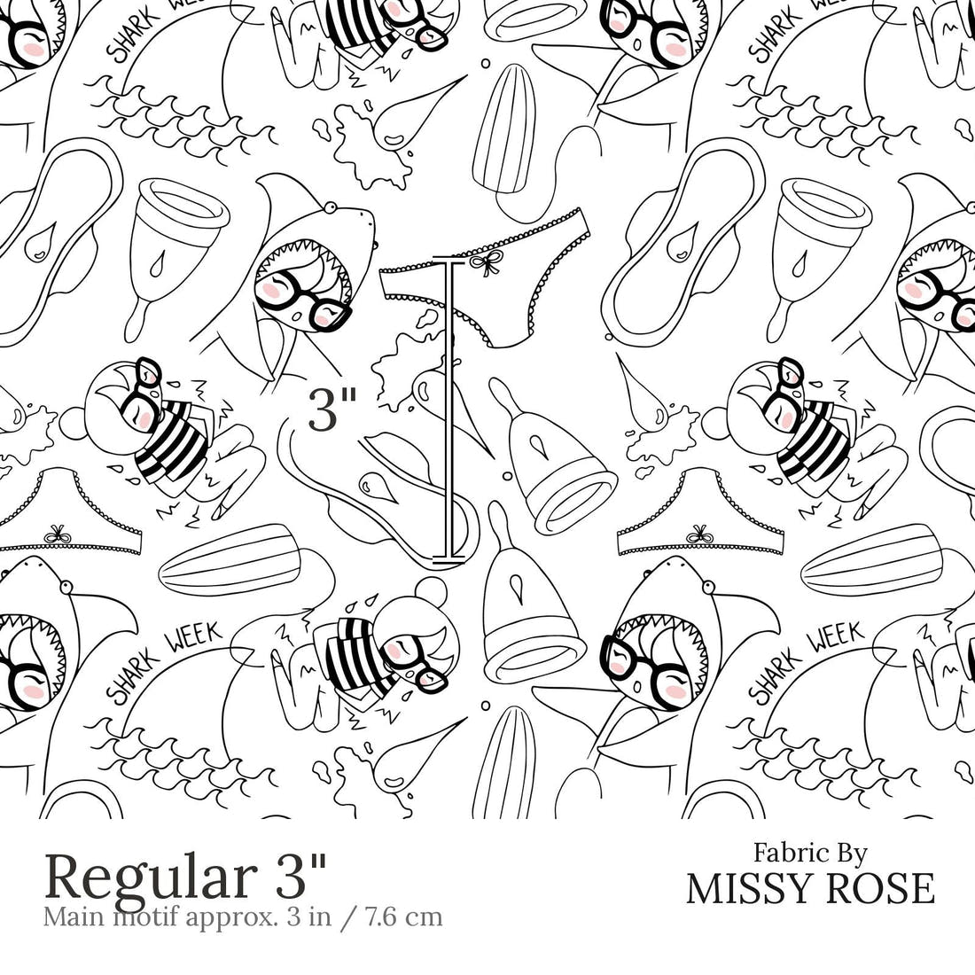 Design 478 Period Fabric Regular 3 inch print scale guide | Fabric by Missy Rose