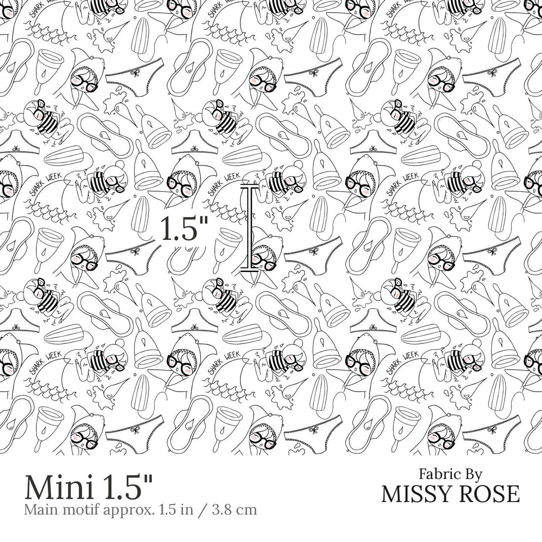 Design 478 Period Fabric Mini 1.5 inch print scale guide | Fabric by Missy Rose