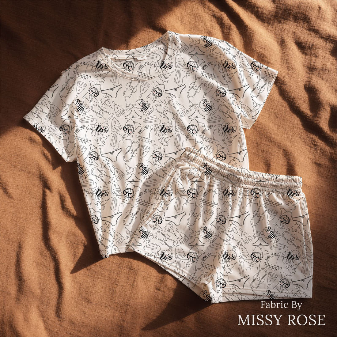 Design 478 Period Fabric sewn into a lounge set – see how the print looks made up | Fabric by Missy Rose