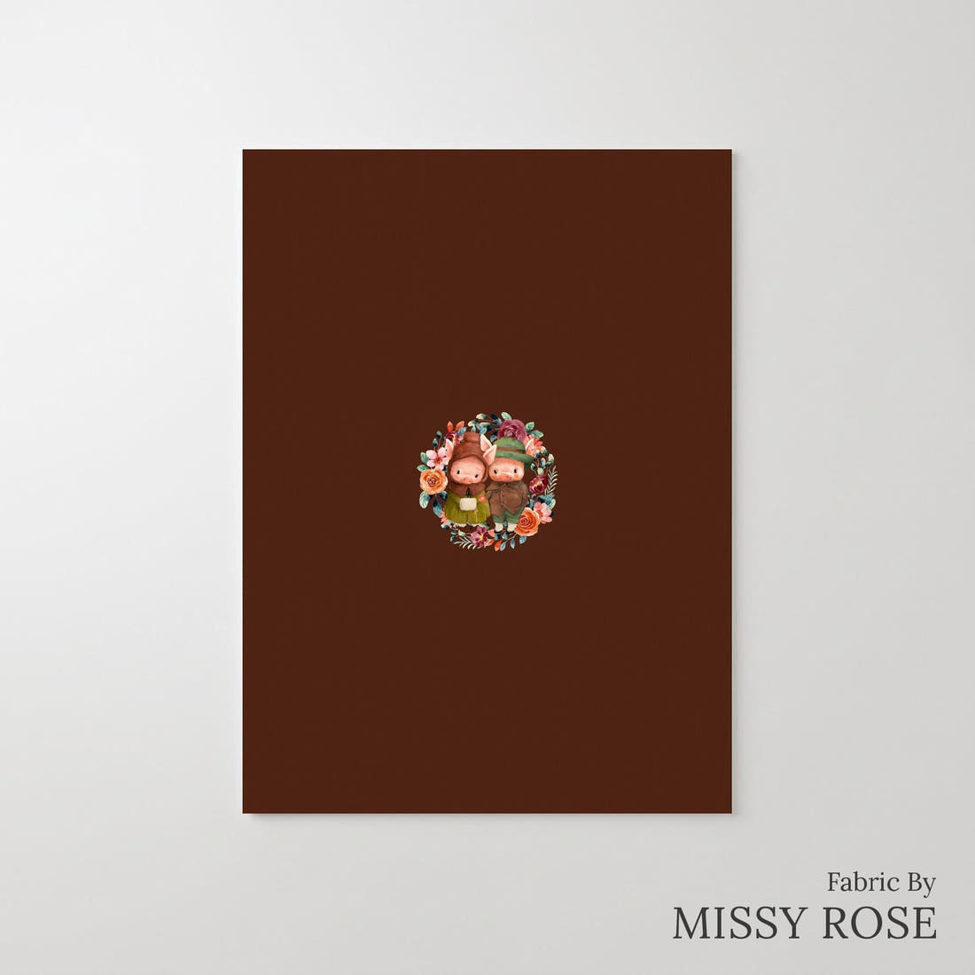 Design 479 Rustic Pigs Panel – printed fabric panel with centred picture, custom printed to order | Fabric by Missy Rose
