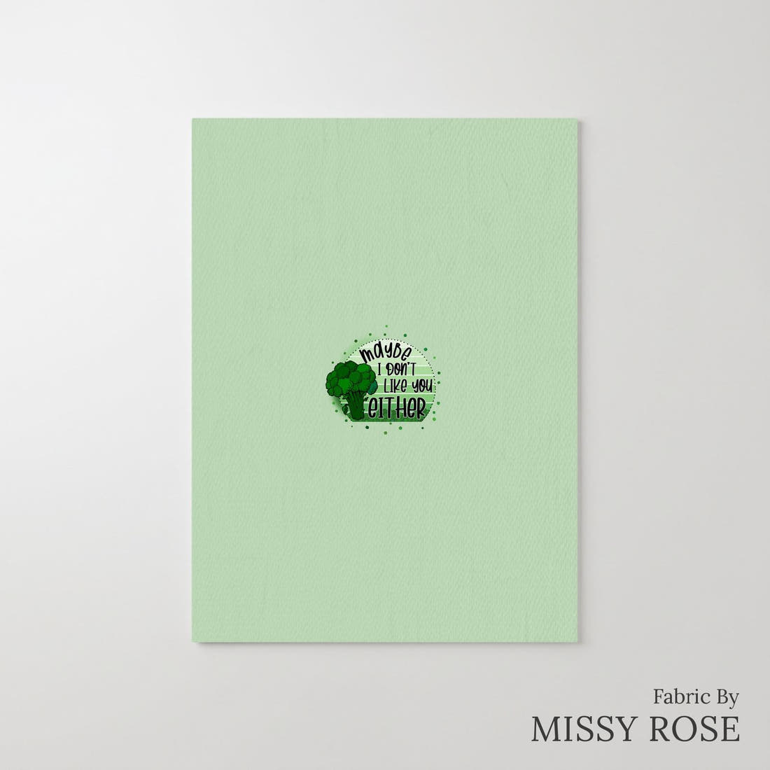 Design 48 Brocolli Panel – printed fabric panel with centred picture, custom printed to order | Fabric by Missy Rose