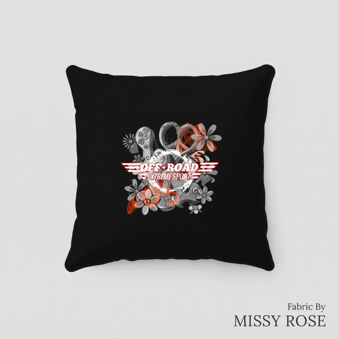 Design 480 Offroad Panel sewn into a cushion – see how the panel looks made up | Fabric by Missy Rose