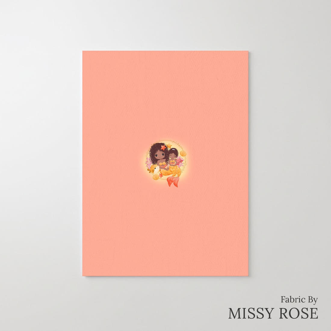 Design 481 Mummy Mermaid Panel – printed fabric panel with centred picture, custom printed to order | Fabric by Missy Rose