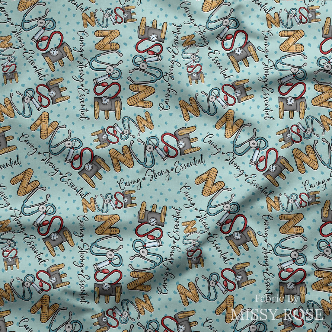 Design 482 Nursing Fabric draped fabric mockup – custom printed fabric by the metre | Fabric by Missy Rose
