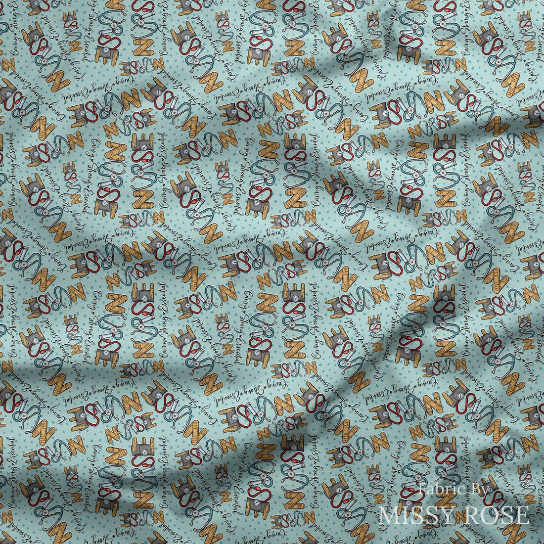 Design 482 Nursing Fabric draped fabric mockup – custom printed fabric by the metre | Fabric by Missy Rose