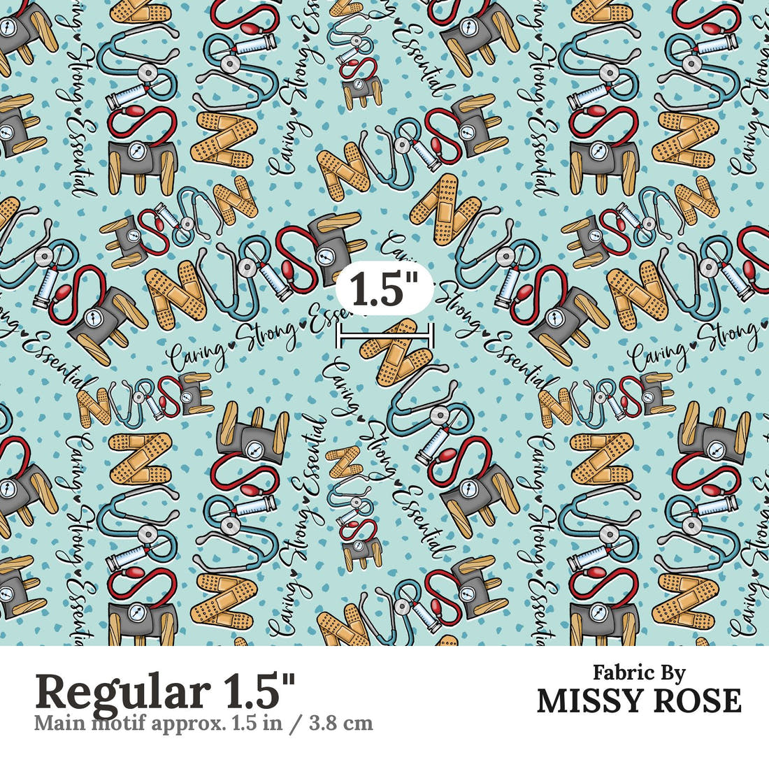 Design 482 Nursing Fabric Regular 1.5" - print scale | Fabric by Missy Rose