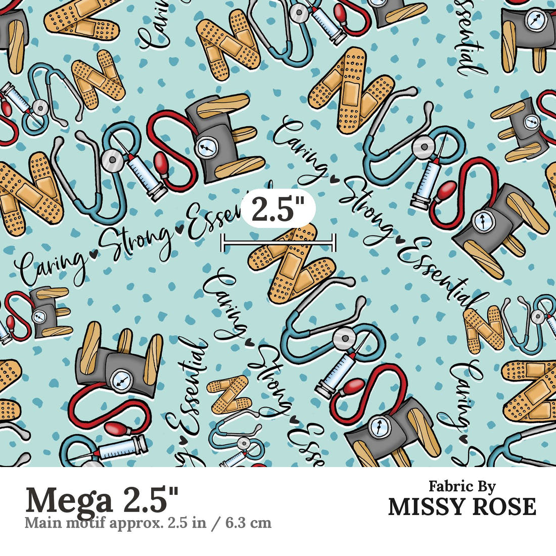 Design 482 Nursing Fabric Mega 2.5" - print scale | Fabric by Missy Rose