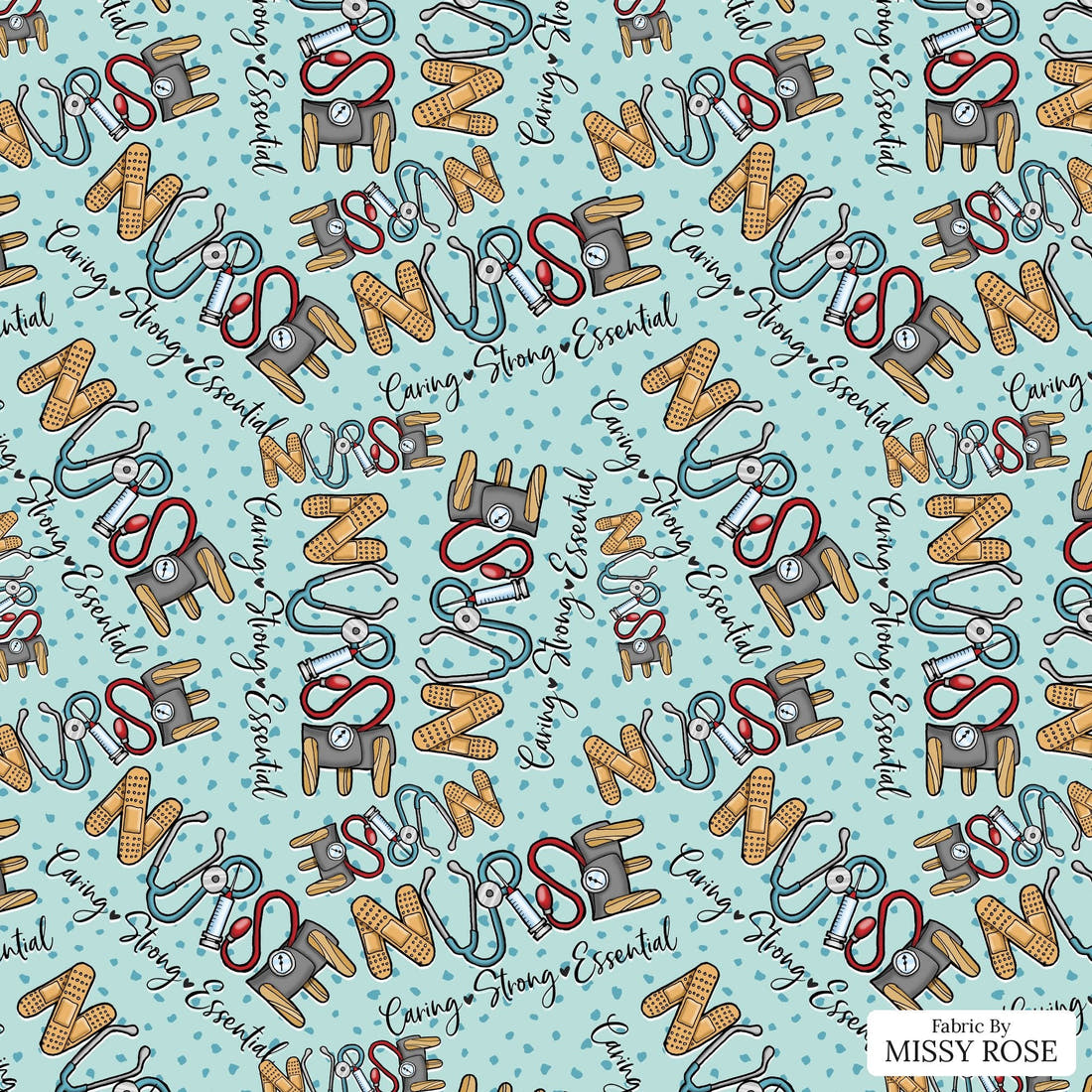 Design 482 Nursing Fabric - flat view of the print, zoom in for detail | Fabric by Missy Rose