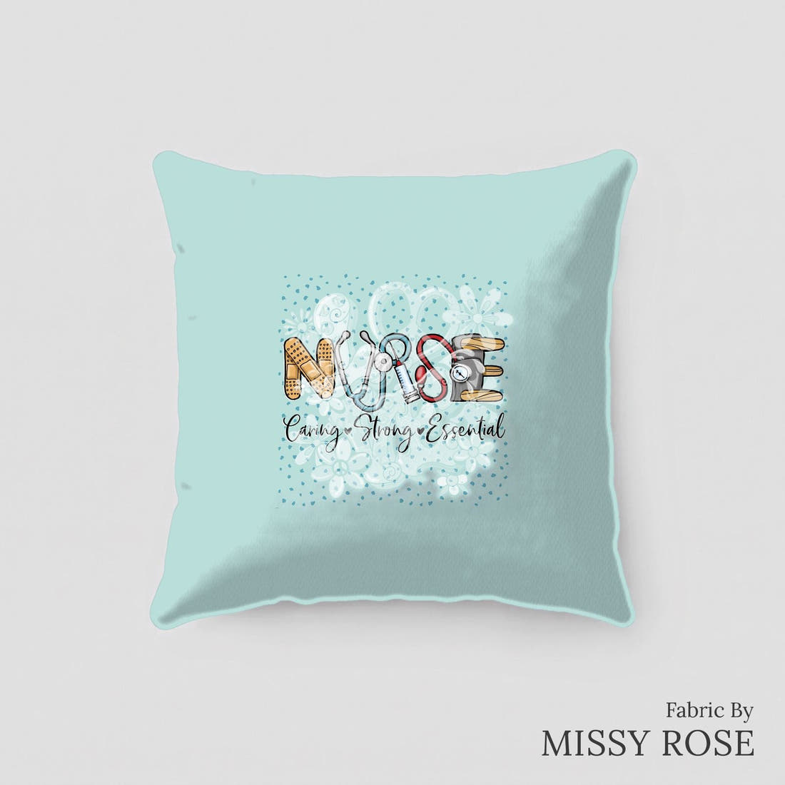 Design 482 Nursing Panel sewn into a cushion – see how the panel looks made up | Fabric by Missy Rose