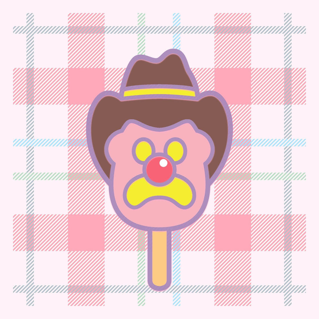 Design 483 Plaid Ice Cream Panel – full artwork close-up of the printed picture | Fabric by Missy Rose
