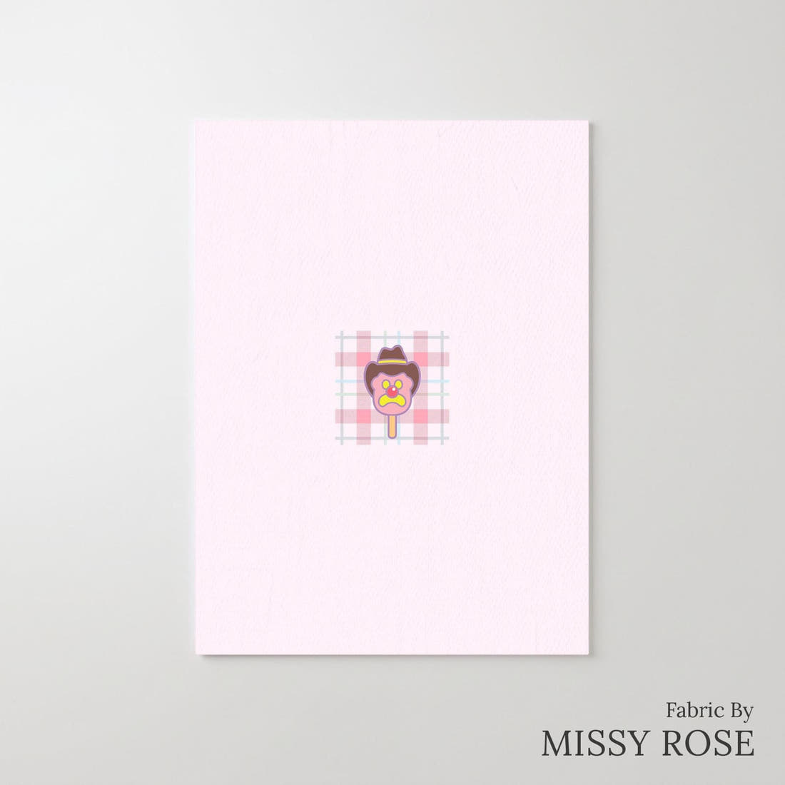 Design 483 Plaid Ice Cream Panel – printed fabric panel with centred picture, custom printed to order | Fabric by Missy Rose