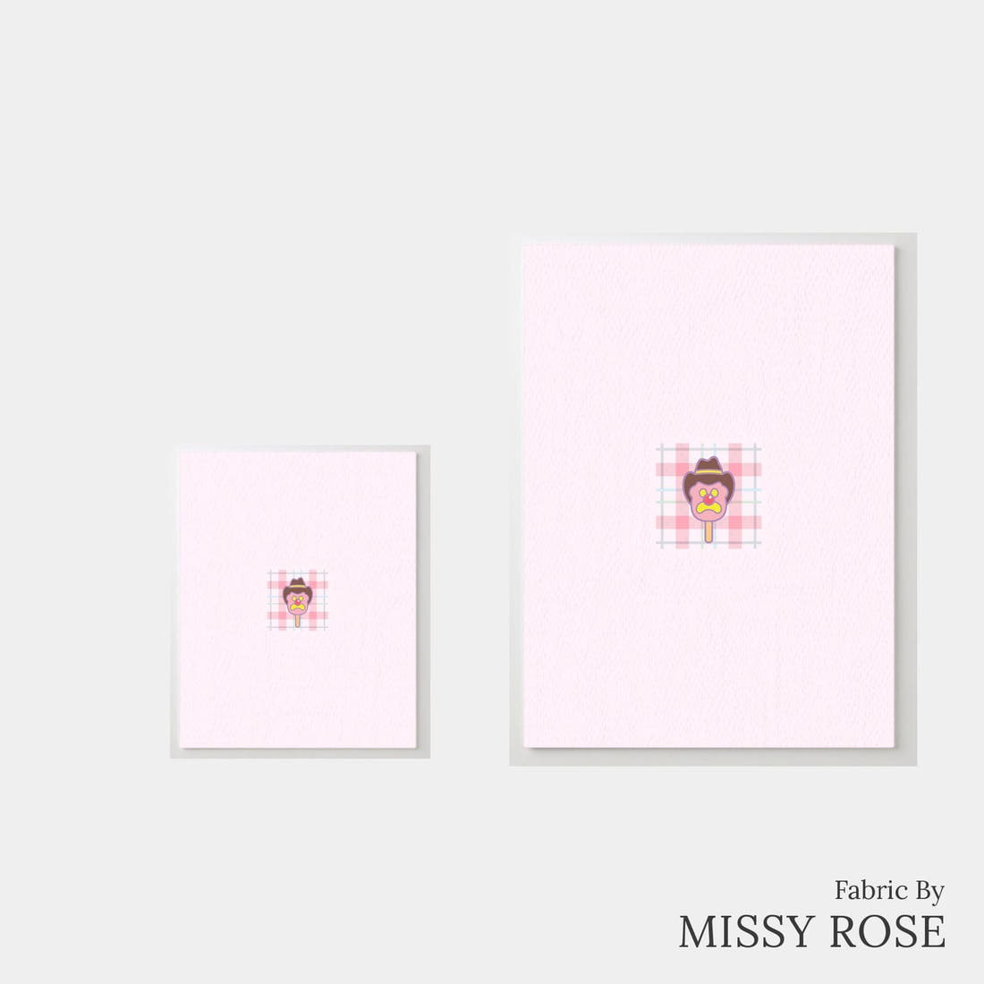 Design 483 Plaid Ice Cream Panel – universal and adult panel sizes side by side | Fabric by Missy Rose