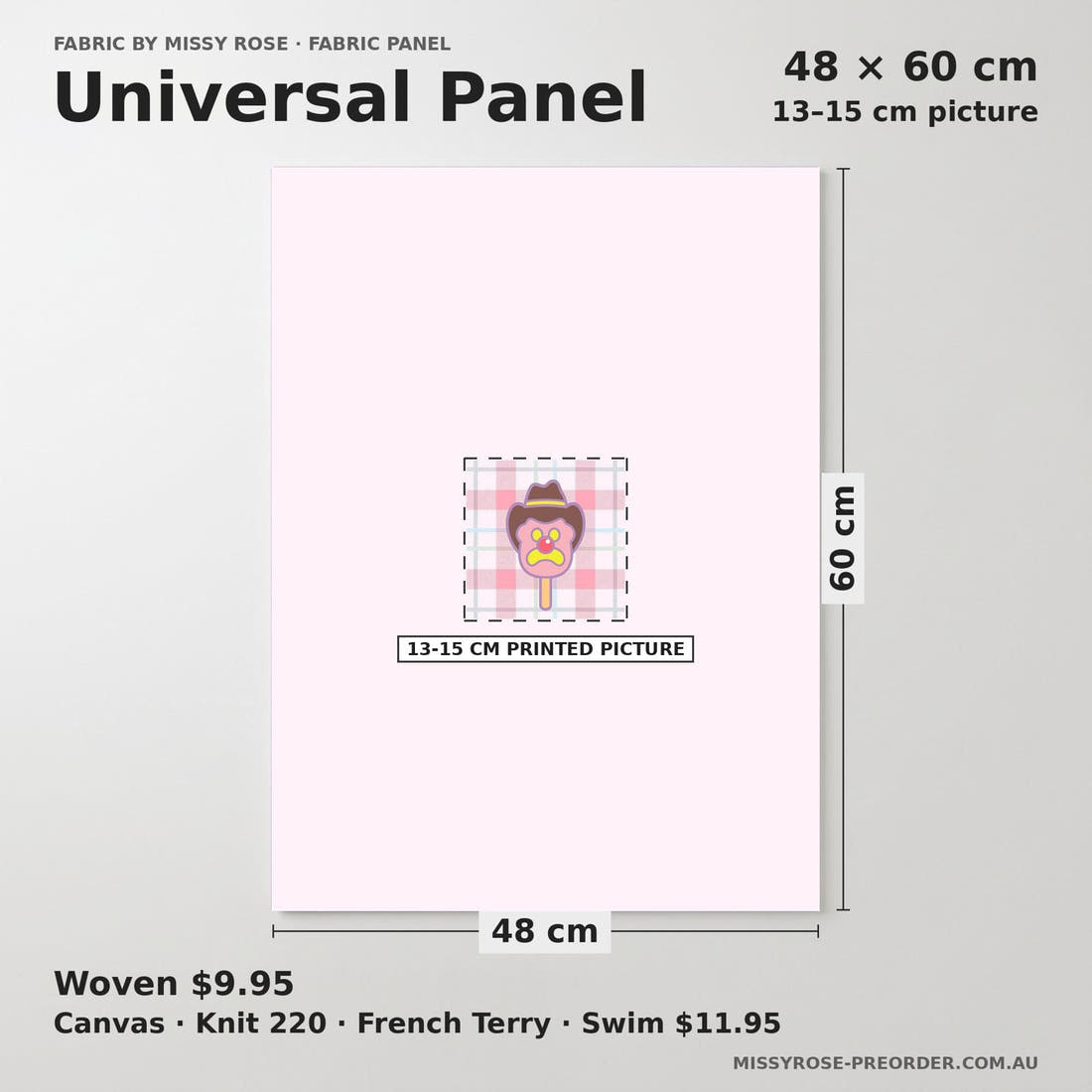 Design 483 Plaid Ice Cream Panel universal panel sizing – 13–15 cm printed picture on 48 × 60 cm fabric | Fabric by Missy Rose