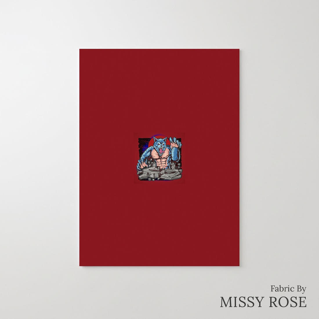 Design 484 Warewolf Panel – printed fabric panel with centred picture, custom printed to order | Fabric by Missy Rose