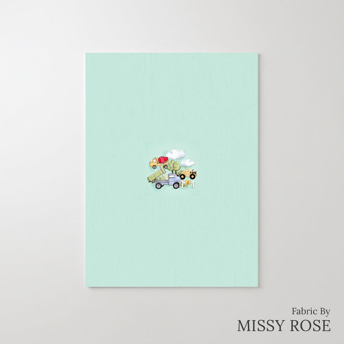 Design 488 Worksite Panel – printed fabric panel with centred picture, custom printed to order | Fabric by Missy Rose
