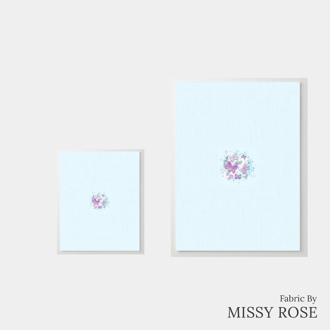 Design 489 Butterfly Panel – universal and adult panel sizes side by side | Fabric by Missy Rose