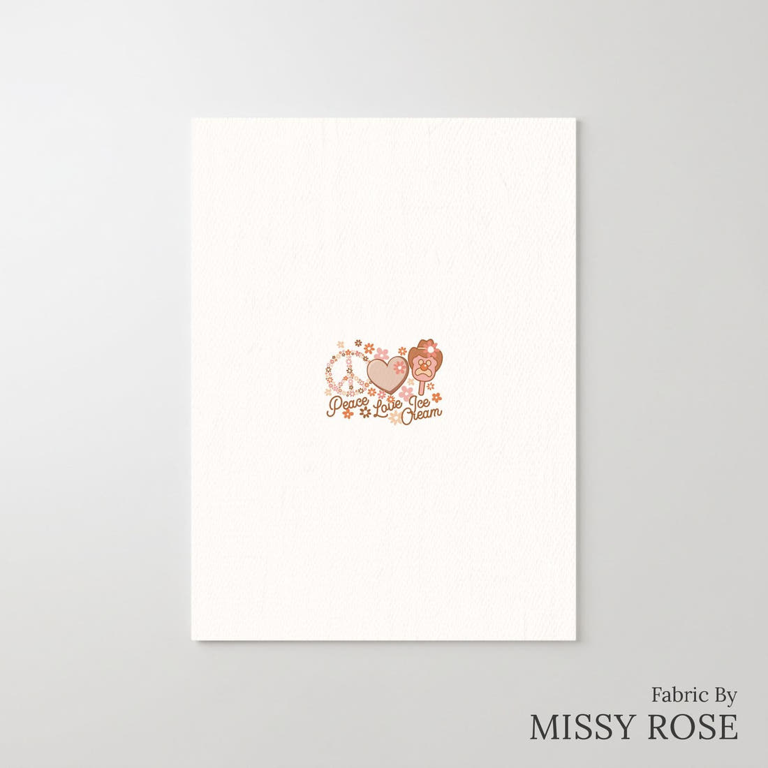 Design 49 Retro Ice Cream Panel – printed fabric panel with centred picture, custom printed to order | Fabric by Missy Rose