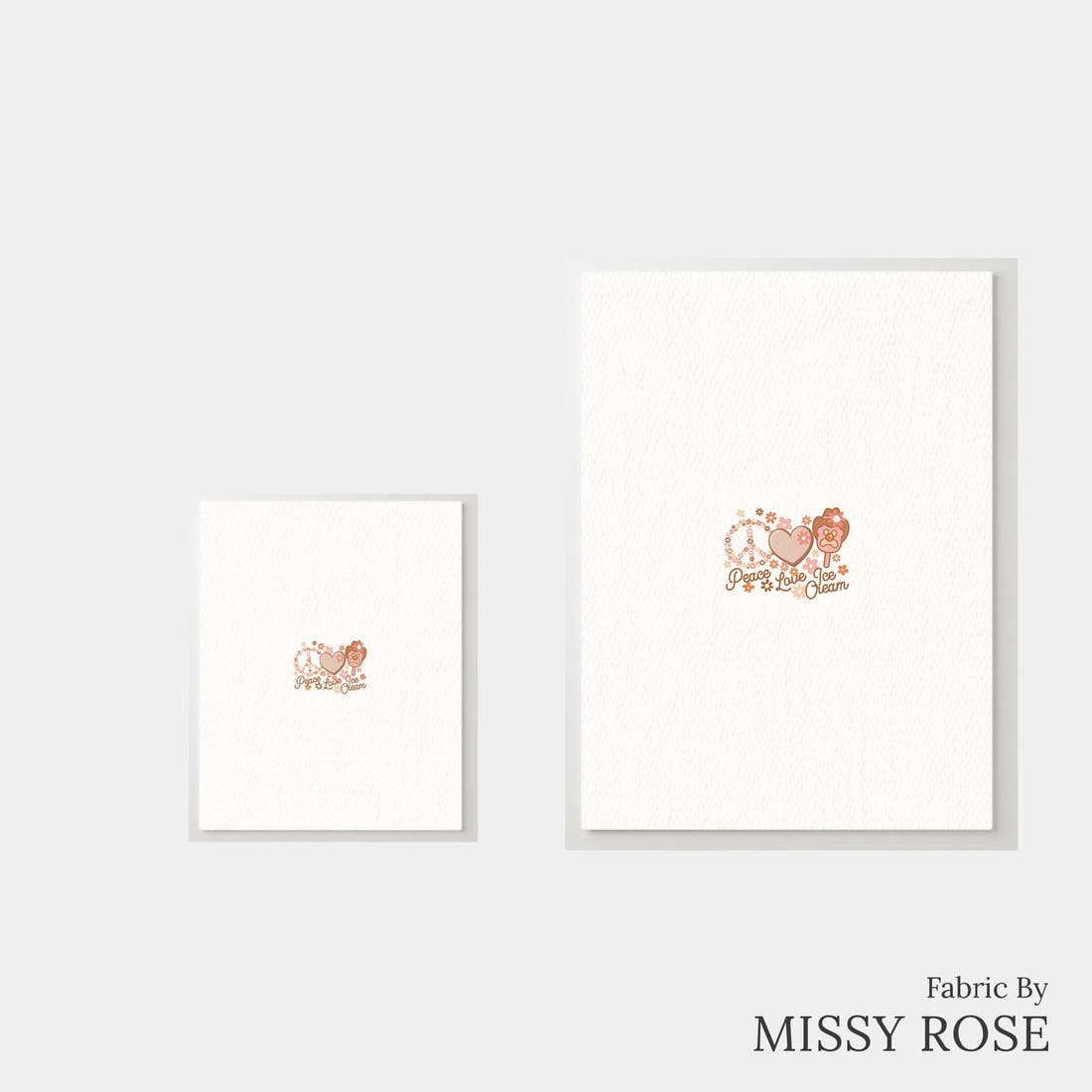 Design 49 Retro Ice Cream Panel – universal and adult panel sizes side by side | Fabric by Missy Rose