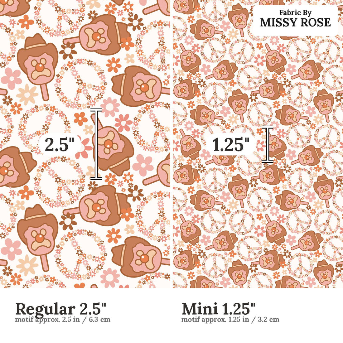 Design 49 Retro Ice Cream Fabric size comparison - print scale | Fabric by Missy Rose