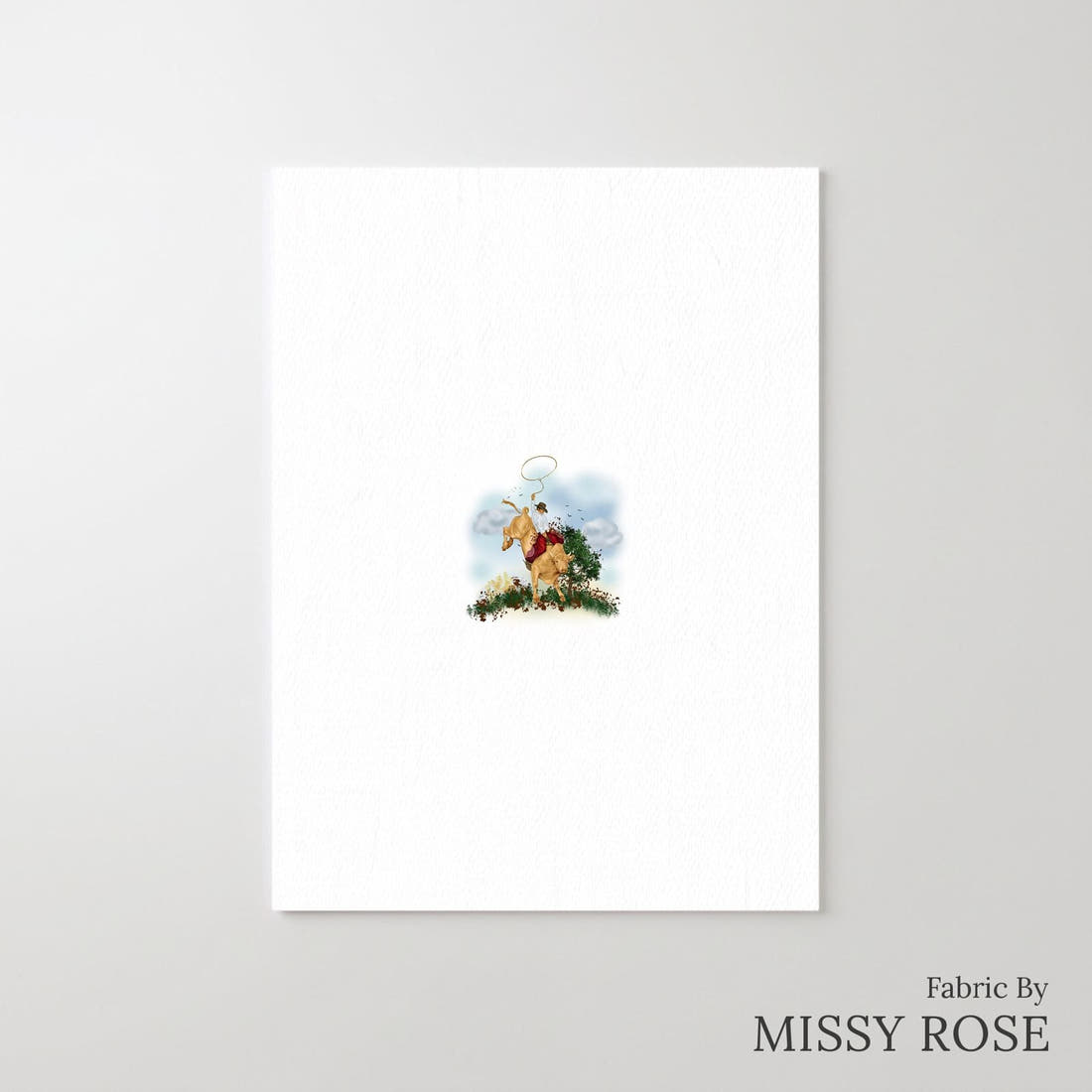 Design 491 Rodeo Panel – printed fabric panel with centred picture, custom printed to order | Fabric by Missy Rose