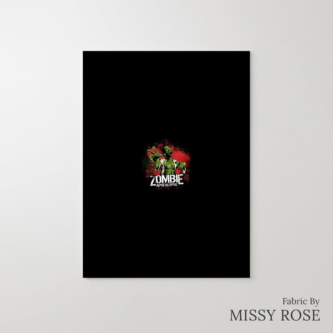 Design 492 Zombie Panel – printed fabric panel with centred picture, custom printed to order | Fabric by Missy Rose