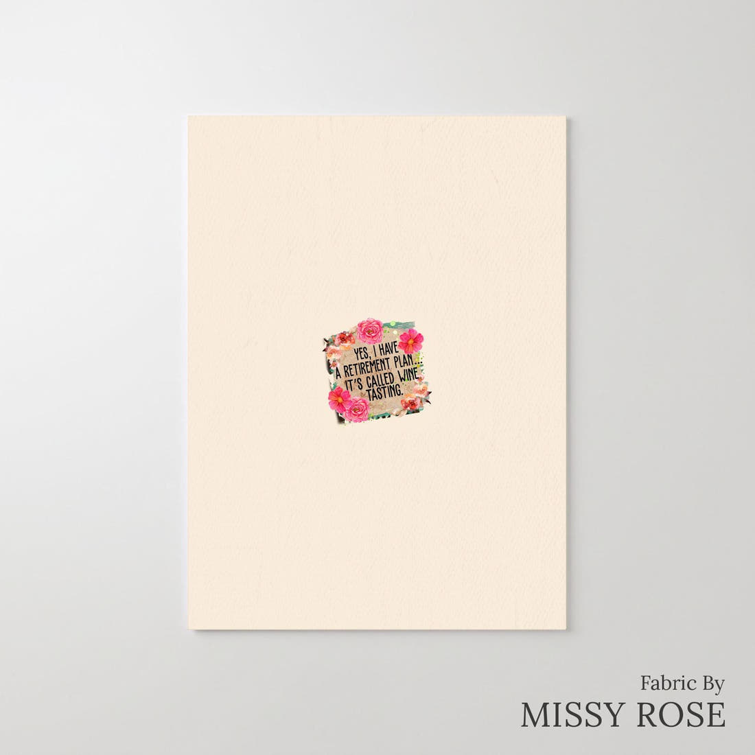 Design 494 Wine Tasting Panel – printed fabric panel with centred picture, custom printed to order | Fabric by Missy Rose