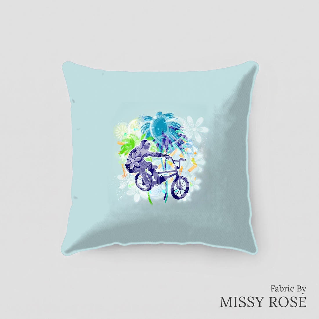 Design 497 BMX Panel sewn into a cushion – see how the panel looks made up | Fabric by Missy Rose