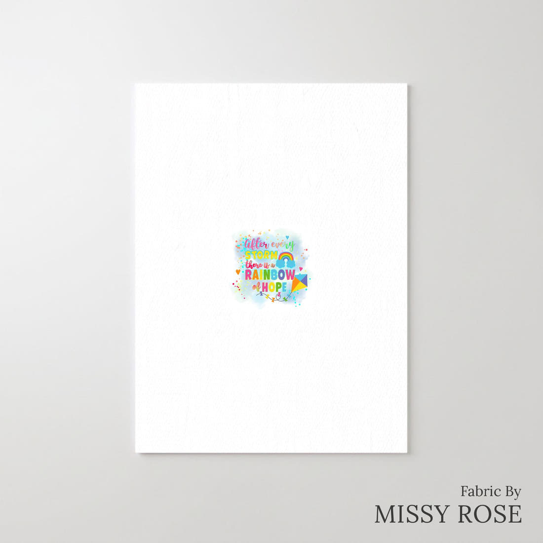Design 498 Rainbow Baby Panel – printed fabric panel with centred picture, custom printed to order | Fabric by Missy Rose