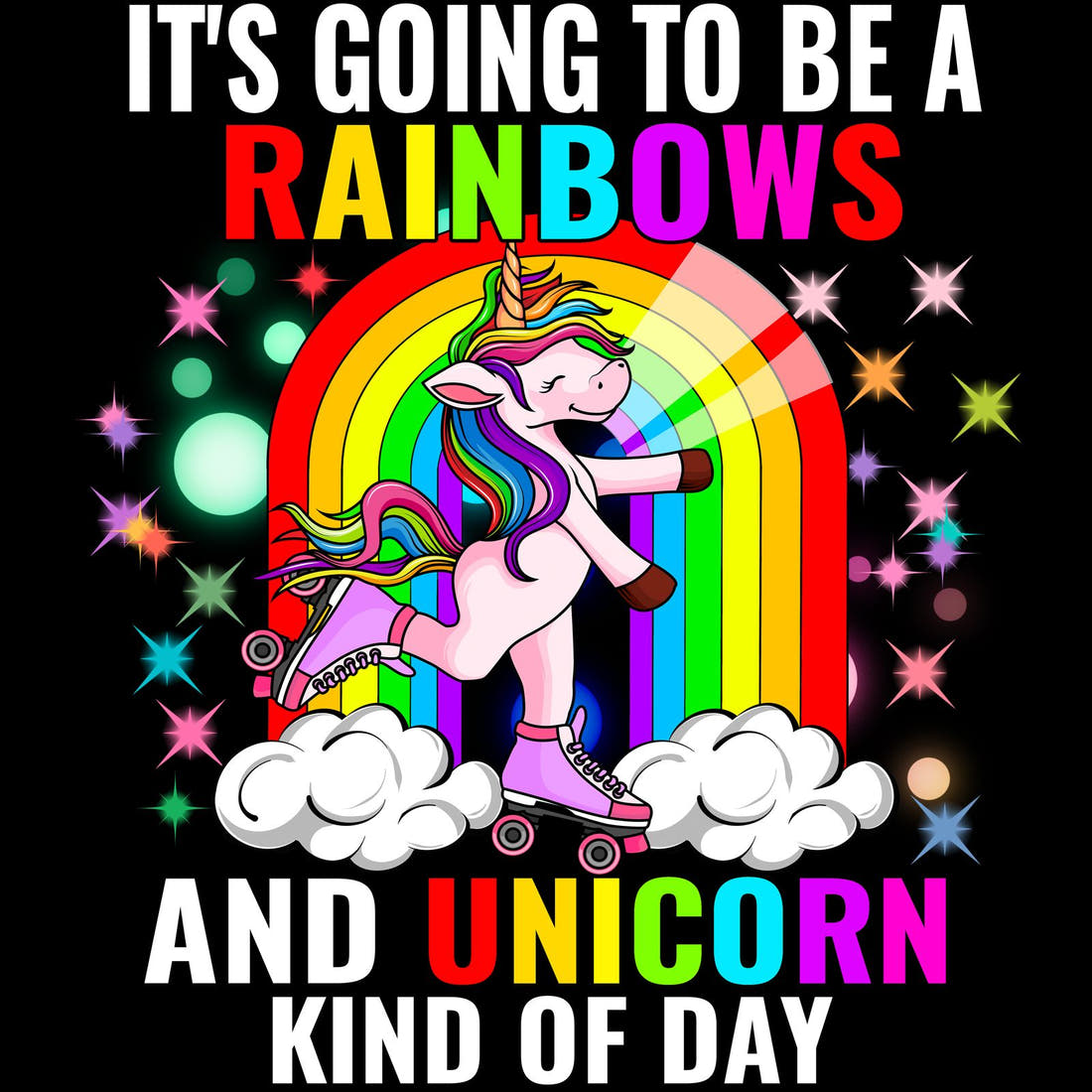 Design 499 Rainbow Unicorn Panel – full artwork close-up of the printed picture | Fabric by Missy Rose