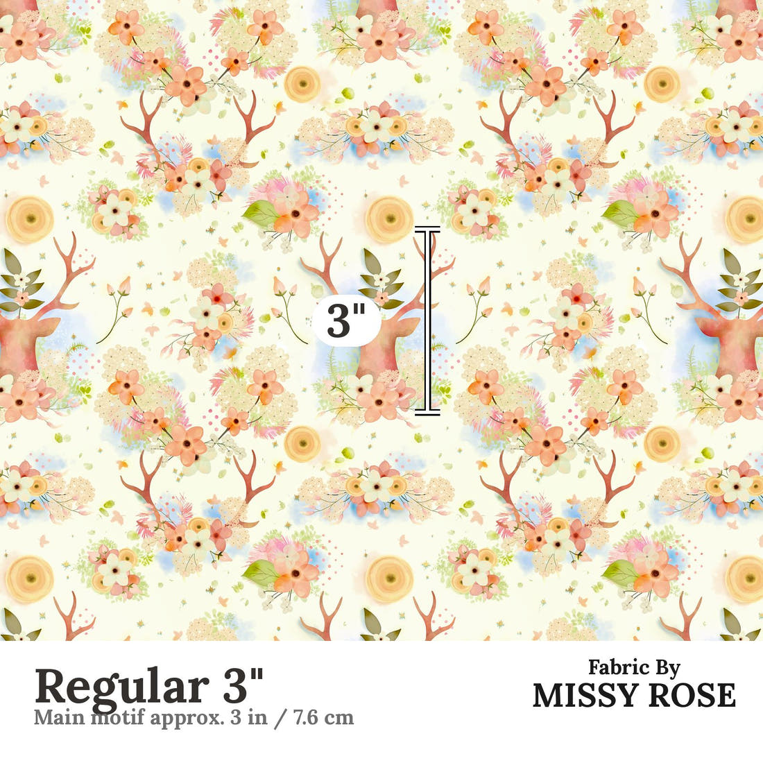Design 502 Neutral Woodlands Fabric Regular 3" - print scale | Fabric by Missy Rose