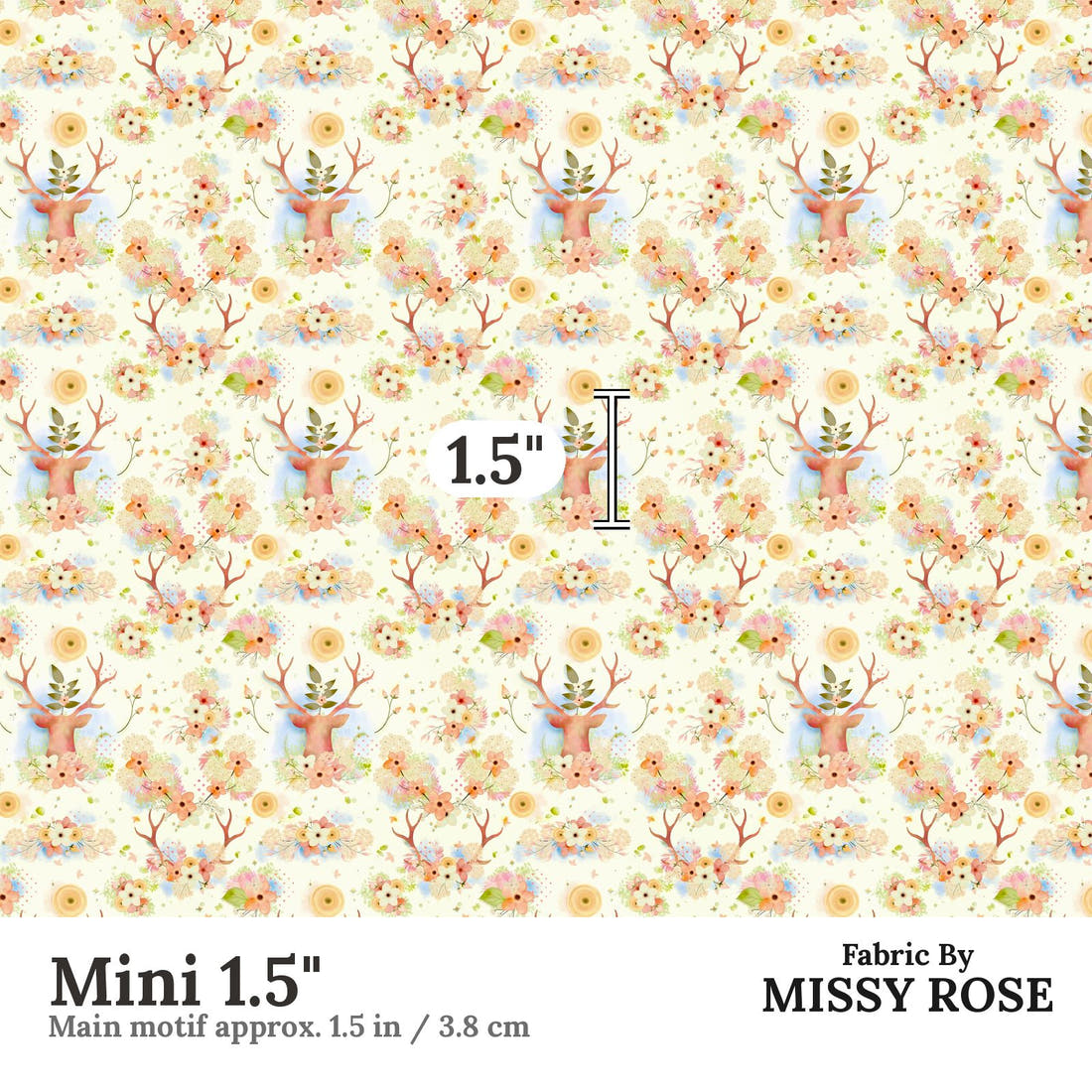 Design 502 Neutral Woodlands Fabric Mini 1.5" - print scale | Fabric by Missy Rose