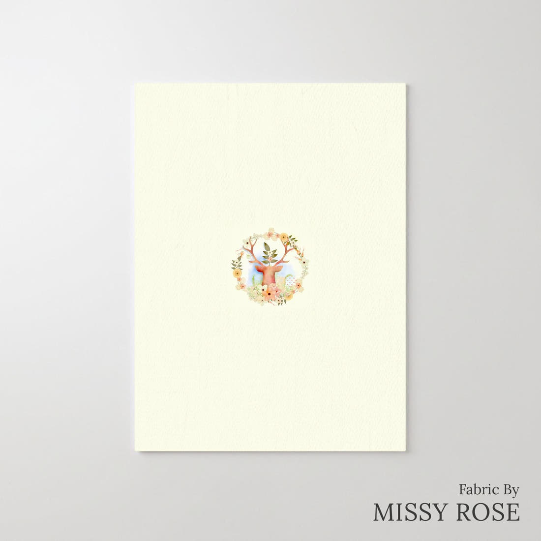 Design 502 Neutral Woodlands Panel – printed fabric panel with centred picture, custom printed to order | Fabric by Missy Rose