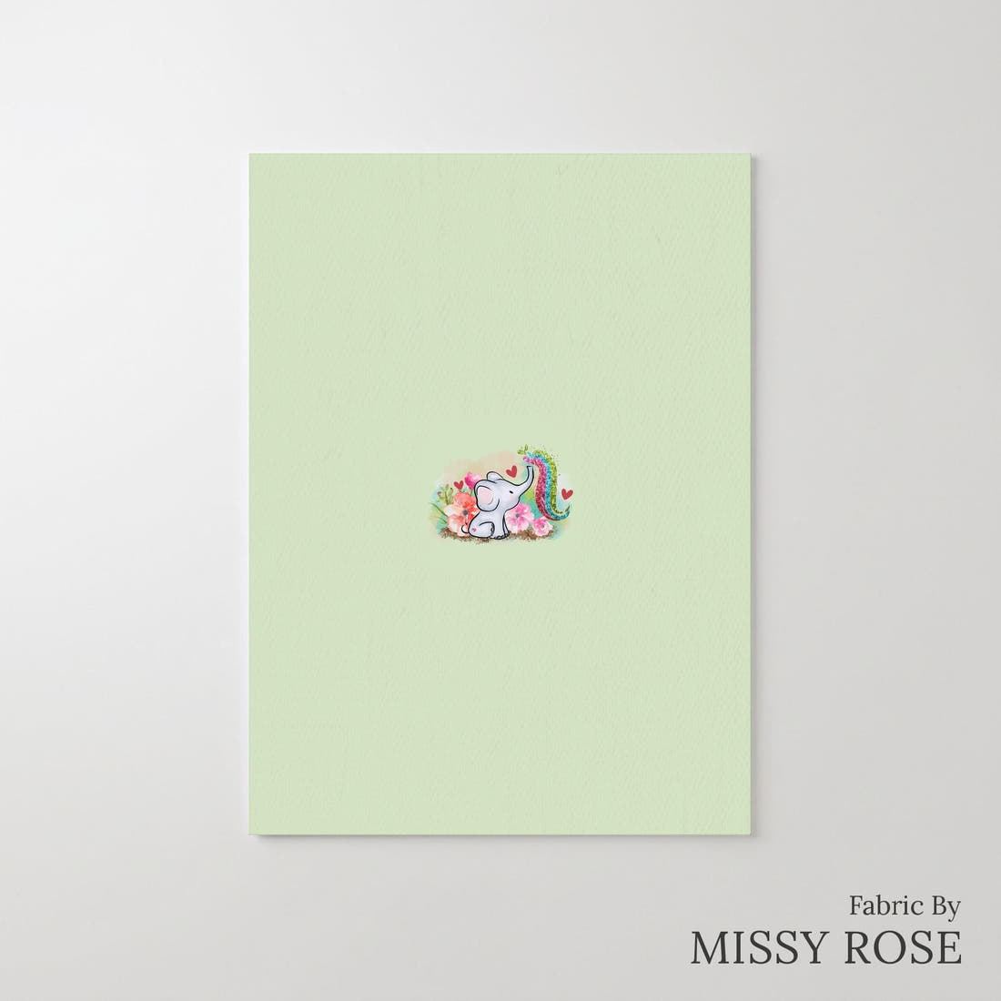 Design 504 Elephant Panel – printed fabric panel with centred picture, custom printed to order | Fabric by Missy Rose